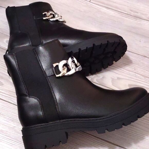 (C-2848) ZBY Womens Lug Sole Platform Ankle Boots Chelsea Sz 9.5 - Picture 5 of 9